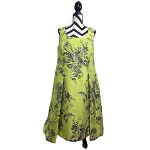 NWT Lourdes Chaves 100% Silk Sz S/M Victorian Floral Full Skirt Dress